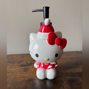 Hello Kitty Christmas Lotion Pump Santa Hat Candy Cane Sanrio 2024 Ceramic NIB